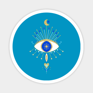 Blue and gold mystical eye Magnet